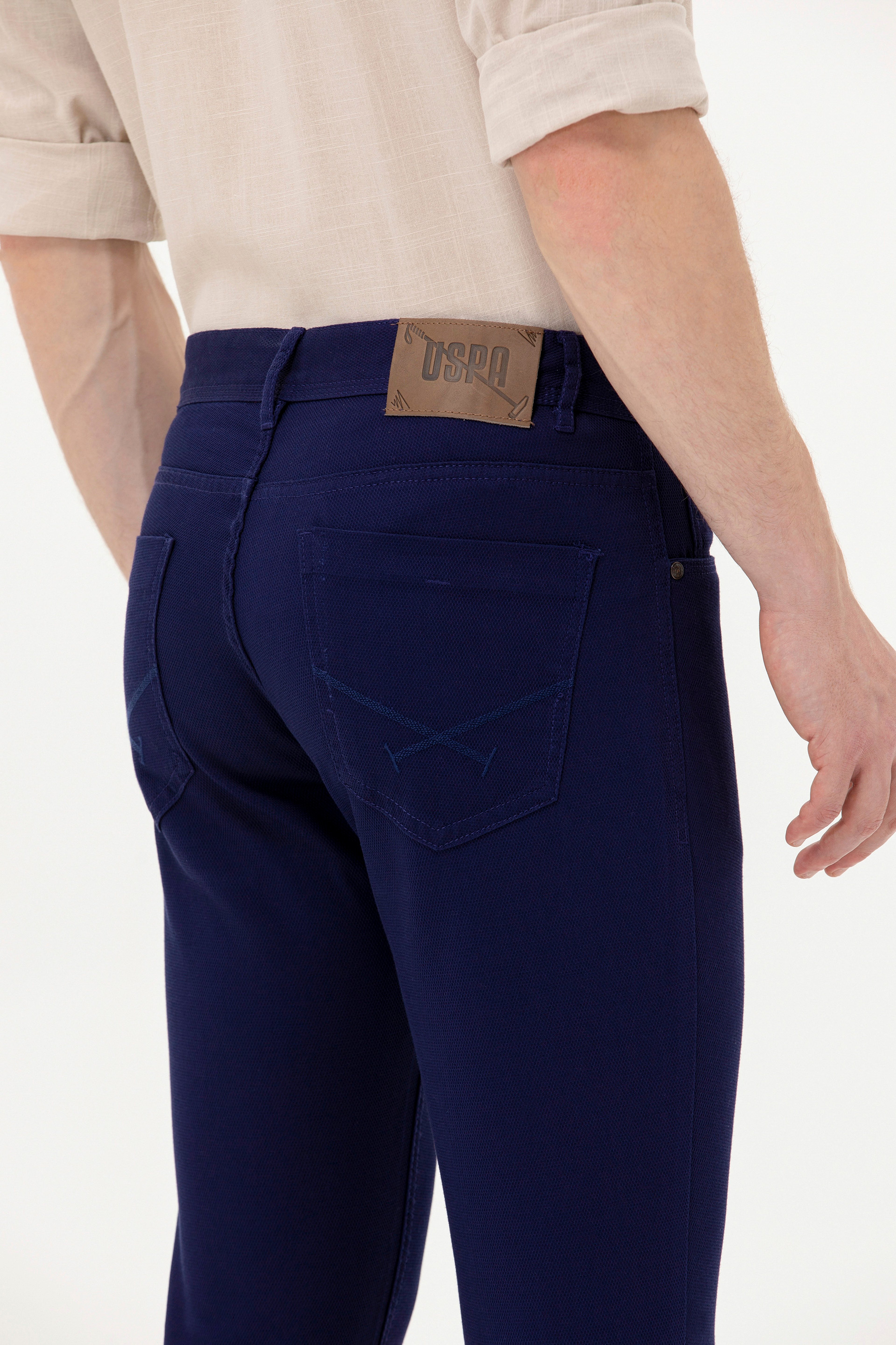 Erkek Slim Fit Lacivert Kanvas Pantolon - Image 7