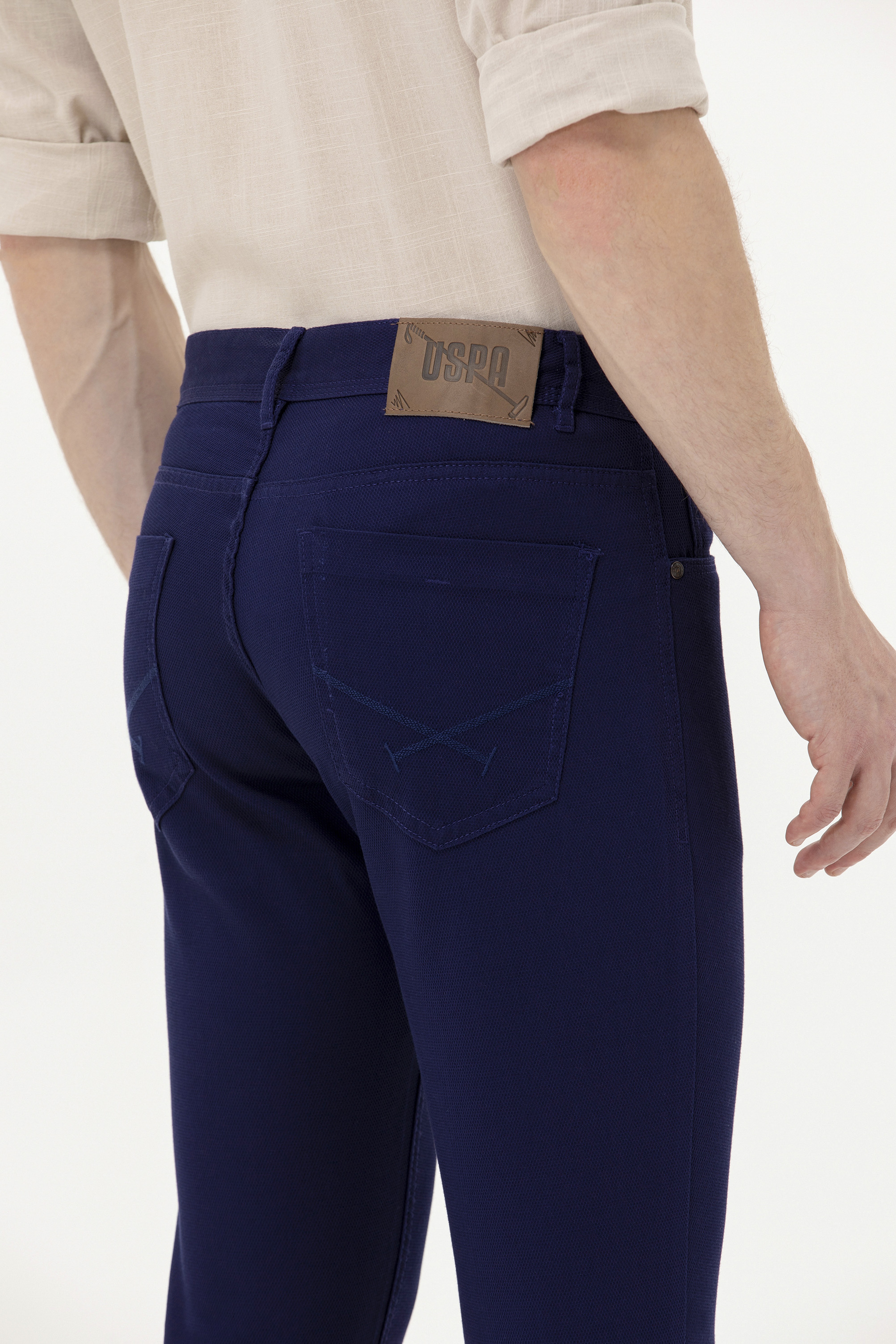 Erkek Slim Fit Lacivert Kanvas Pantolon