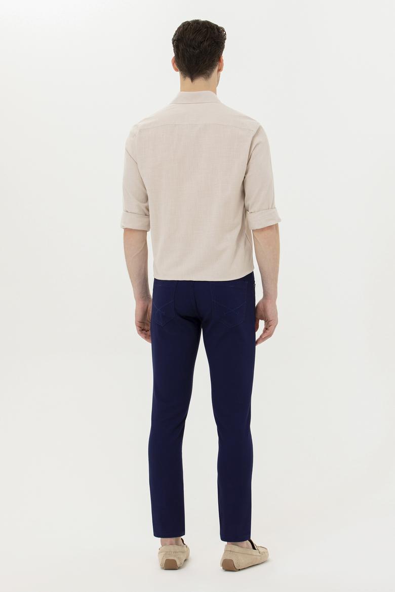 Erkek Lacivert Kanvas Pantolon - 50266049012