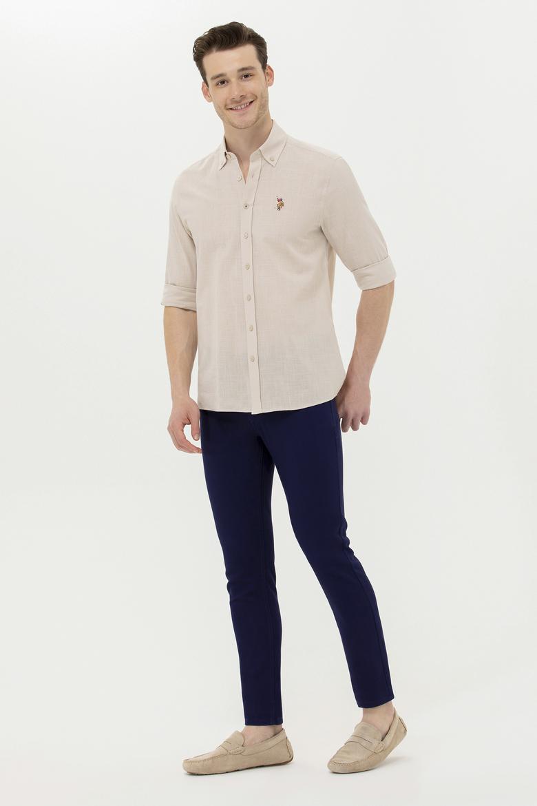 Erkek Lacivert Kanvas Pantolon