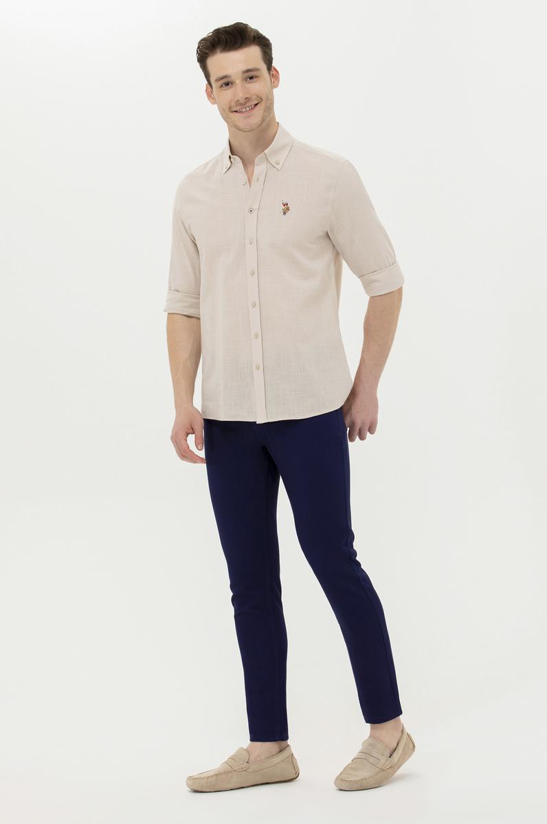 Erkek Lacivert Kanvas Pantolon