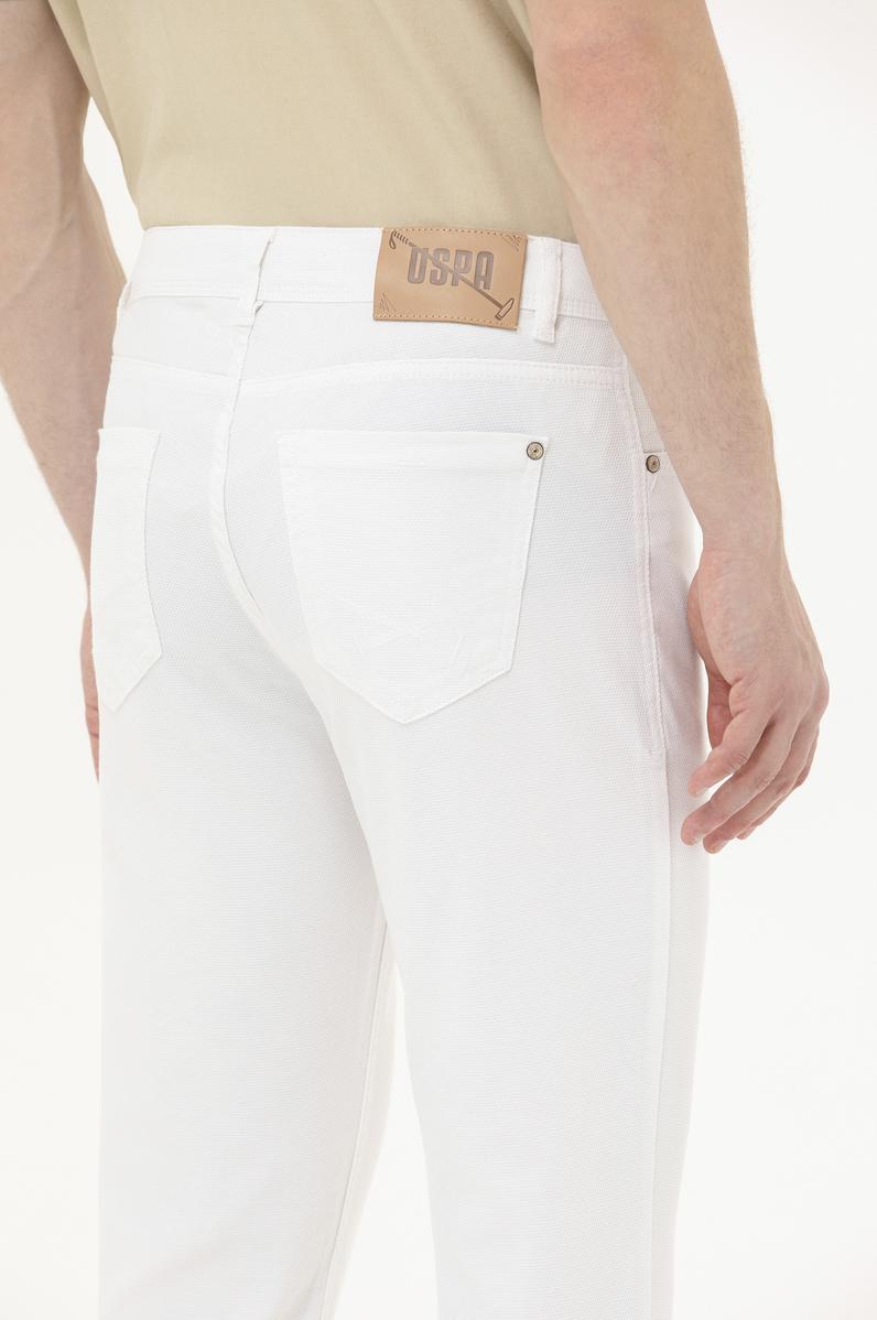 Erkek Slim Fit Beyaz Kanvas / Chino Pantolon