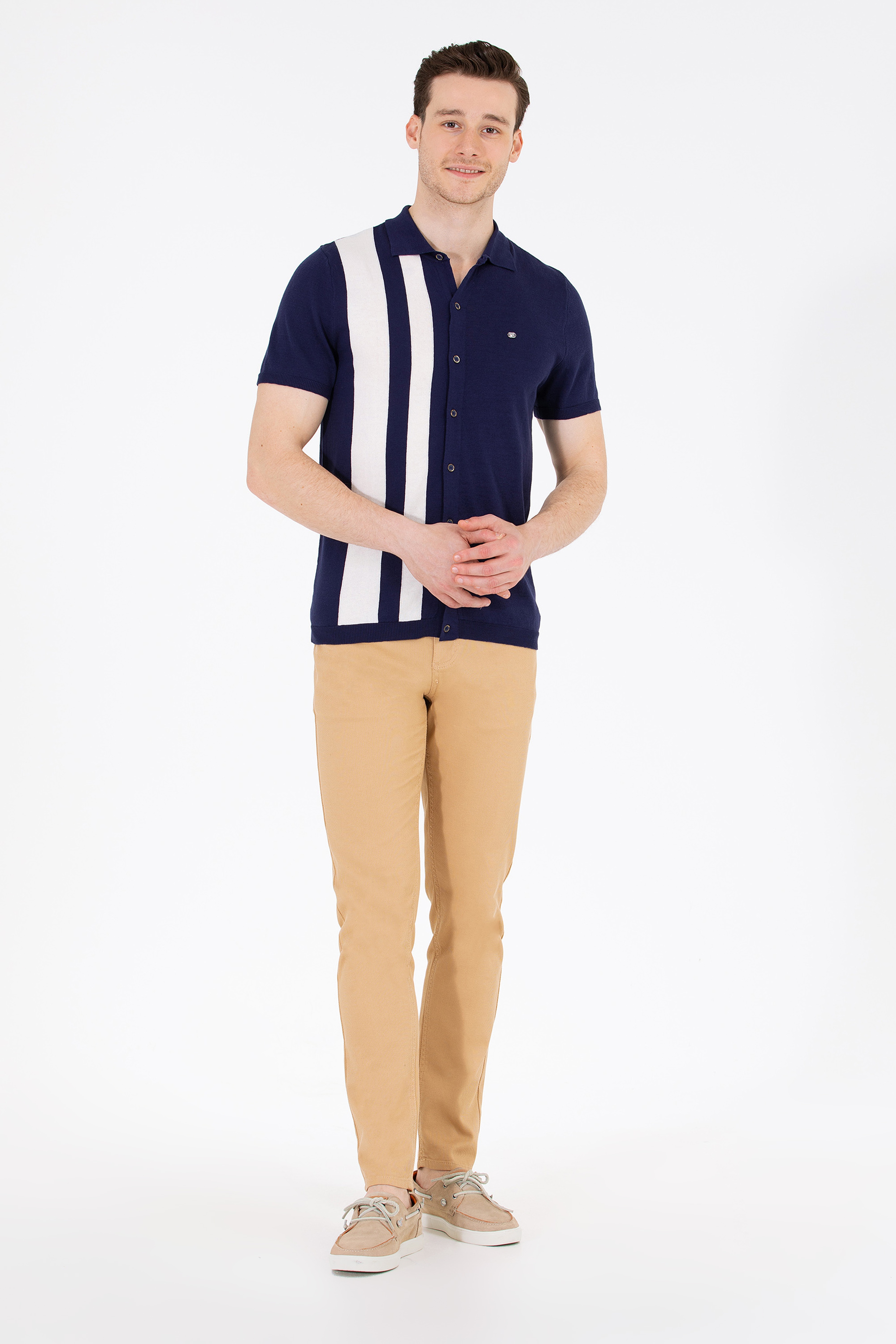 Erkek Slim Fit Camel Kanvas / Chino Pantolon - Image 3