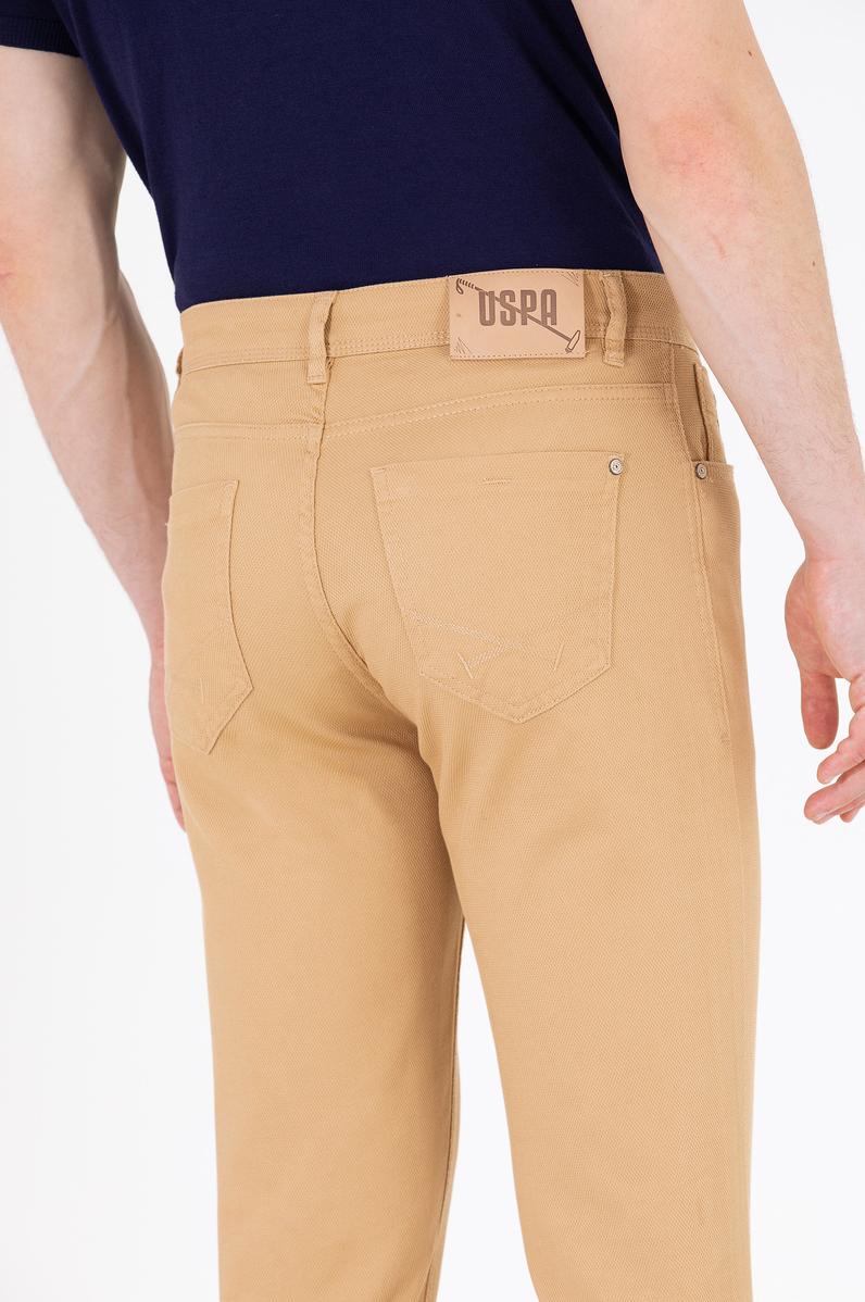 Erkek Slim Fit Camel Kanvas / Chino Pantolon