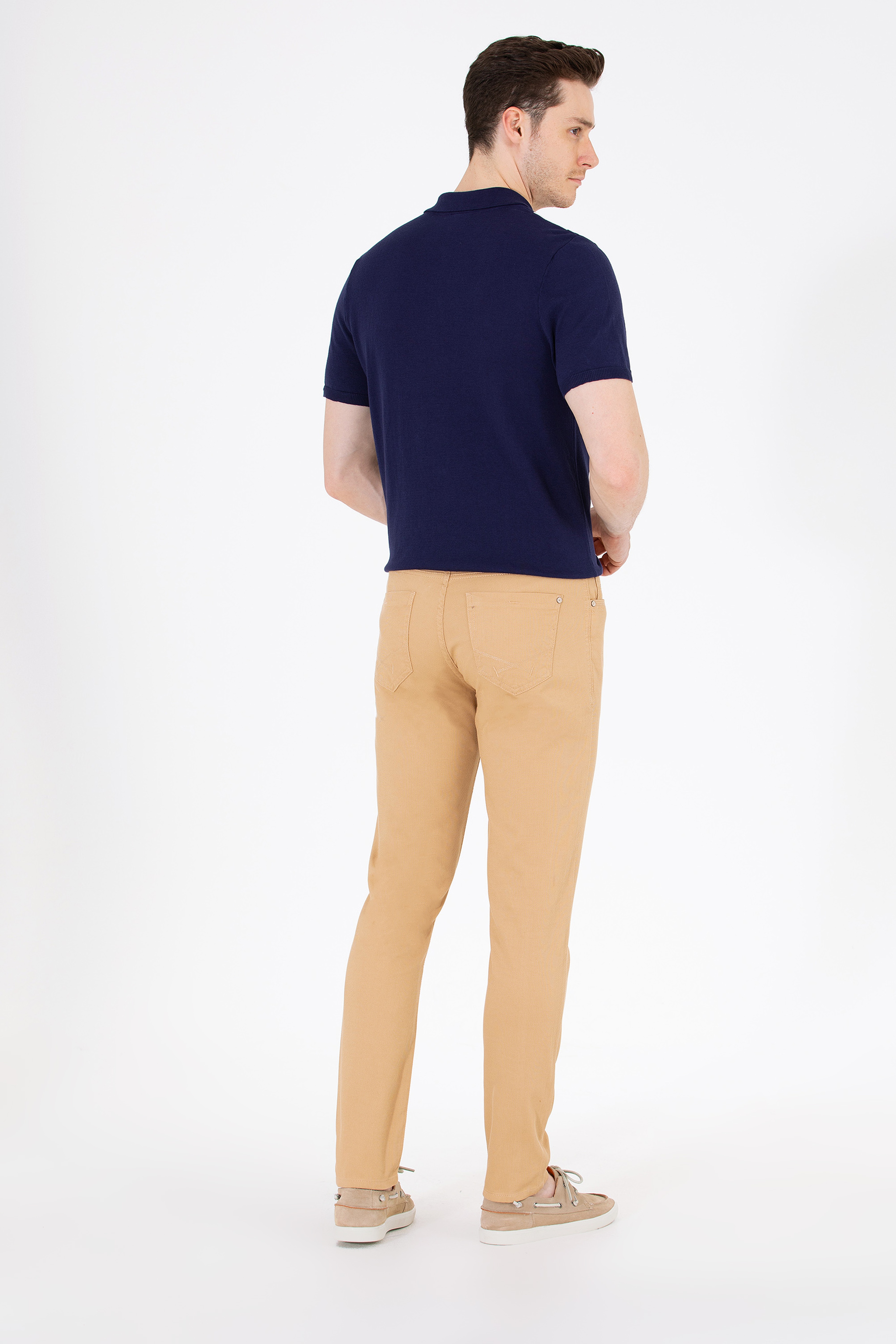 Erkek Slim Fit Camel Kanvas / Chino Pantolon - Image 4