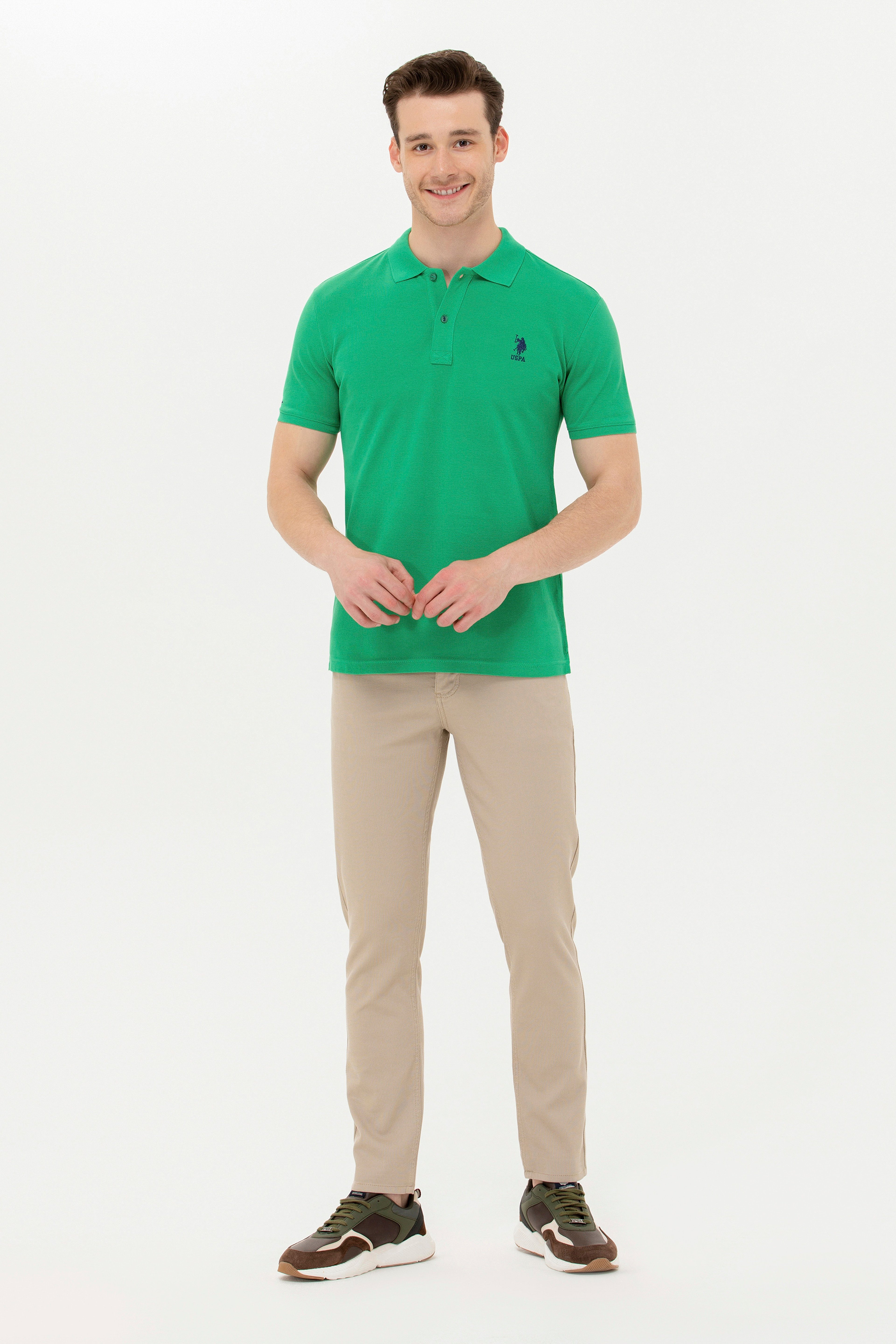 Erkek Slim Fit Haki Kanvas / Chino Pantolon - Image 1