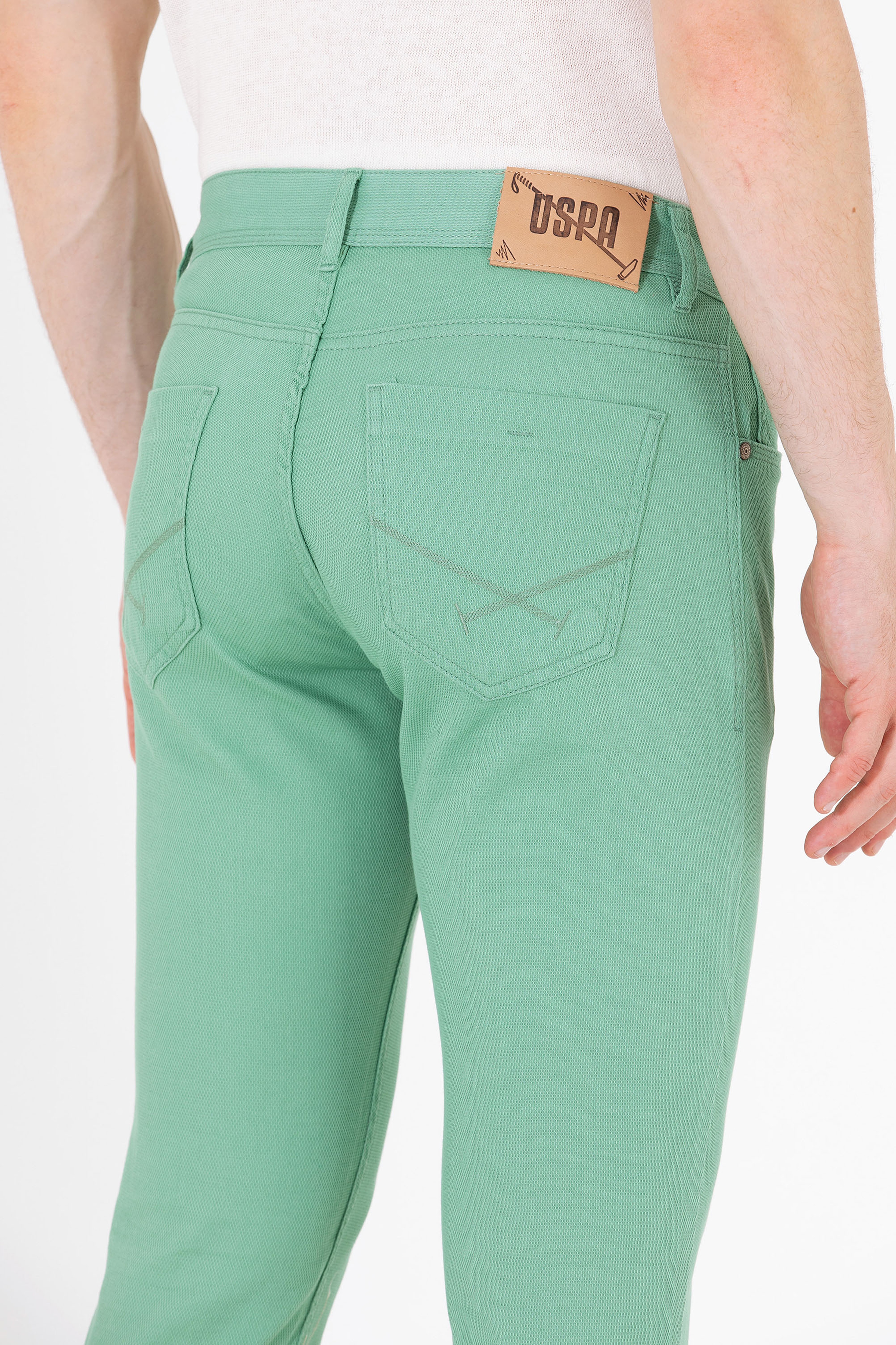 Erkek Slim Fit Koyu Yeşil Kanvas / Chino Pantolon - Image 7