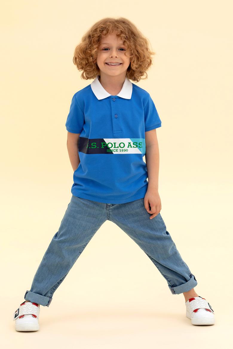 Erkek Çocuk Saks Polo Yaka Tişört