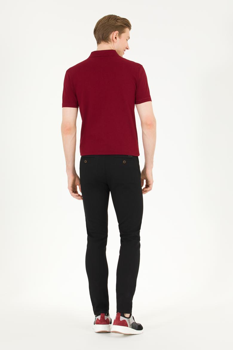 Erkek Slim Fit Siyah Kanvas / Chino Pantolon - 50266090012
