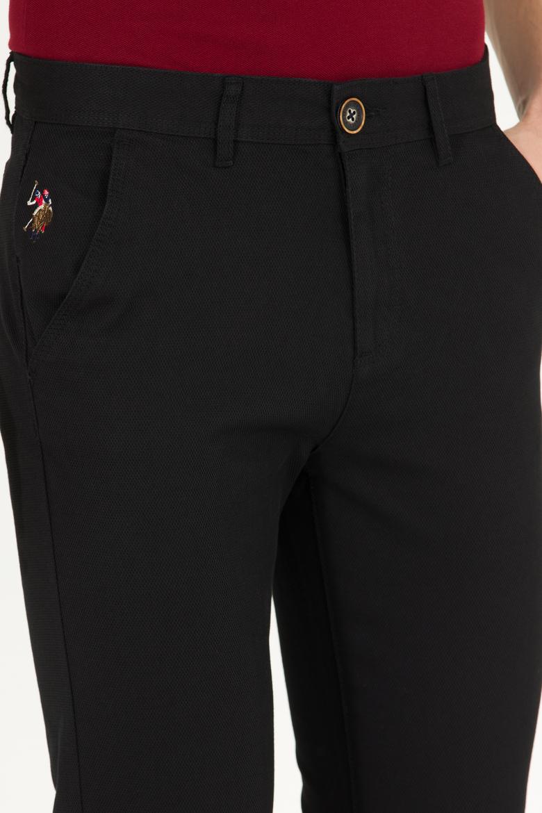 Erkek Slim Fit Siyah Kanvas / Chino Pantolon - 50266090012