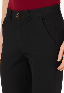 Erkek Slim Fit Siyah Kanvas / Chino Pantolon - 50266090012
