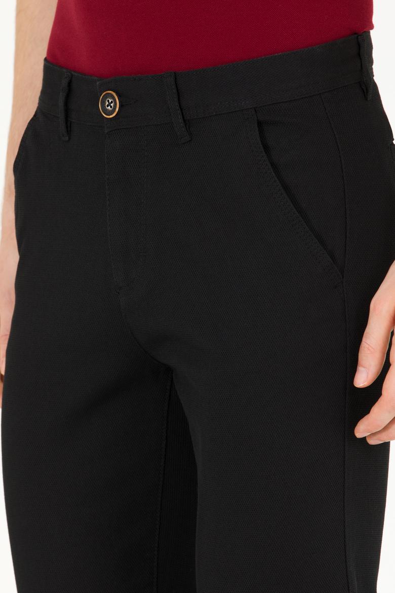 Erkek Slim Fit Siyah Kanvas / Chino Pantolon - 50266090012