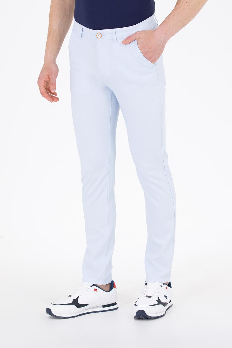 Erkek Slim Fit Açık Mavi Kanvas Pantolon - 50266090022