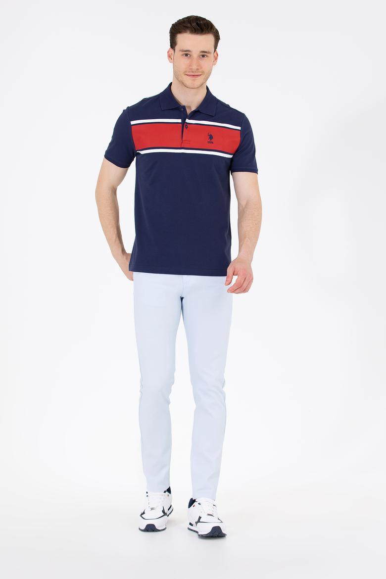 Erkek Slim Fit Açık Mavi Kanvas Pantolon