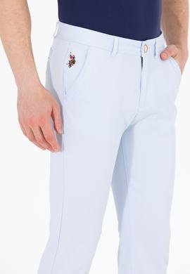 Erkek Slim Fit Açık Mavi Kanvas Pantolon - 50266090022