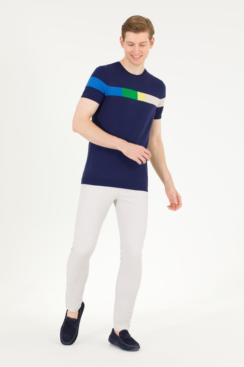 Erkek Slim Fit Açık Gri Kanvas / Chino Pantolon