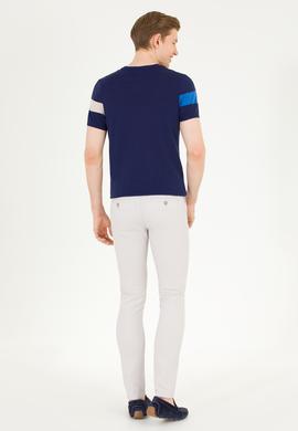 Erkek Slim Fit Açık Gri Kanvas / Chino Pantolon - 50266090072