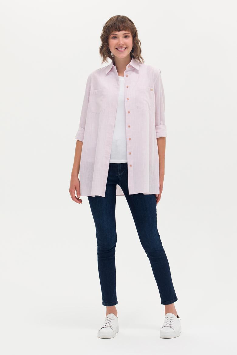 Kadın Pudra Uzun Kollu Gömlek - 50270264005