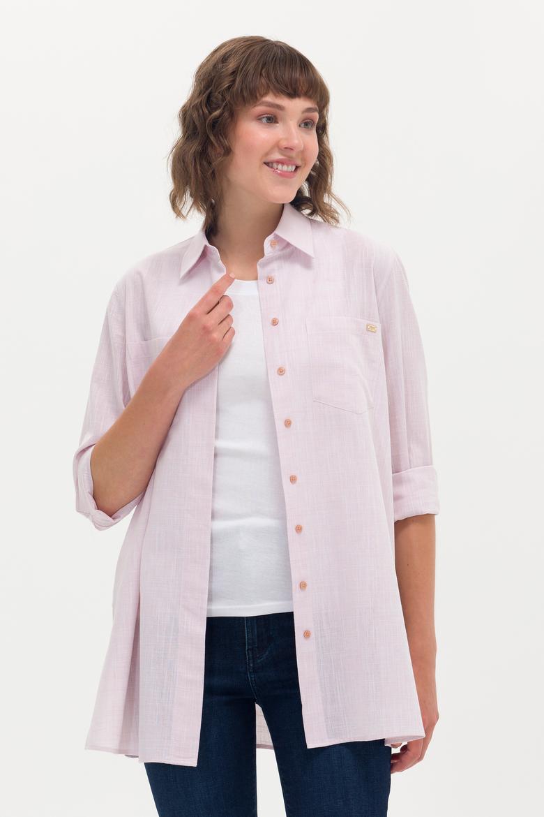 Kadın Pudra Uzun Kollu Gömlek - 50270264005