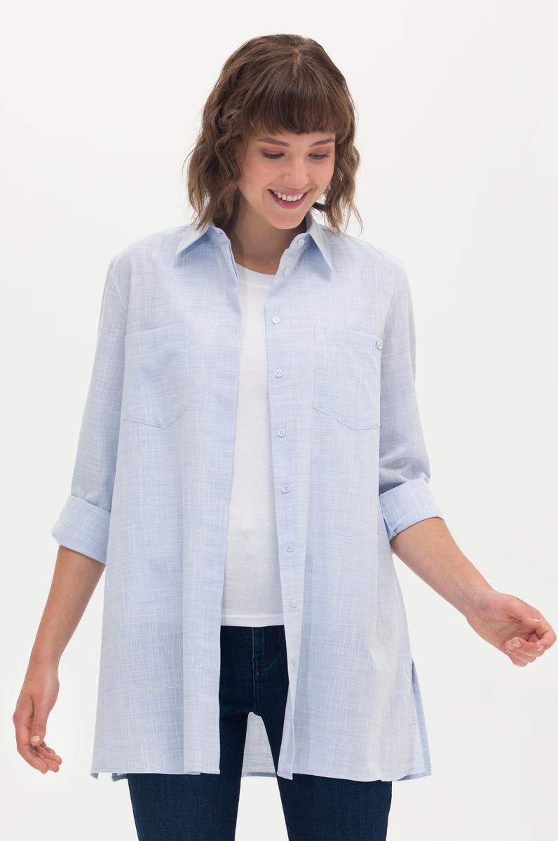 Kadın Açık Mavi Uzun Kollu Gömlek