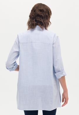 Kadın Açık Mavi Uzun Kollu Gömlek - 50270264015