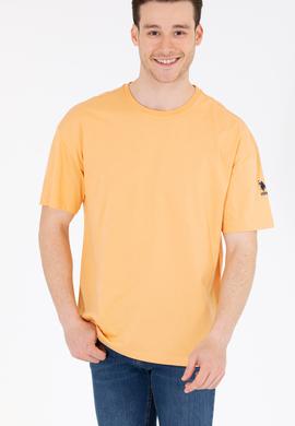 Erkek Kavun Oversize Bisiklet Yaka Tişört - 50264917128