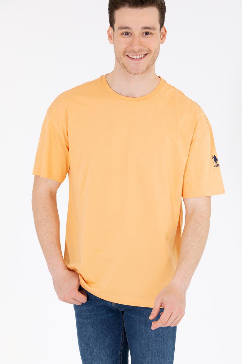 Erkek Kavun Oversize Bisiklet Yaka Tişört - 50264917128