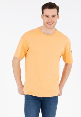 Erkek Kavun Oversize Bisiklet Yaka Tişört - 50264917128