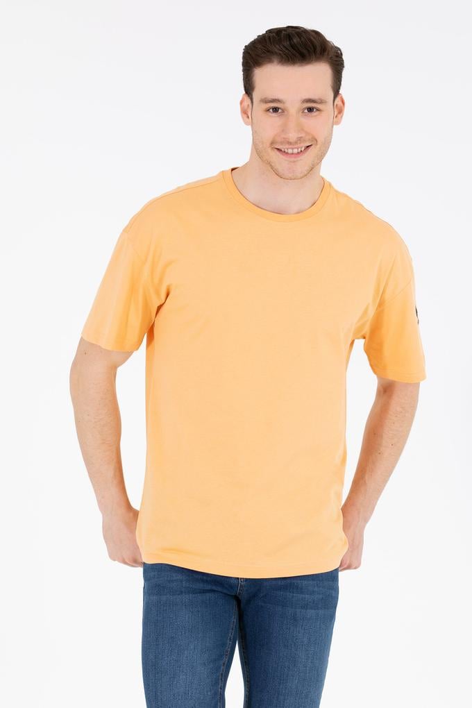 Erkek Kavun Oversize Bisiklet Yaka Tişört