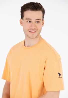 Erkek Kavun Oversize Bisiklet Yaka Tişört - 50264917128