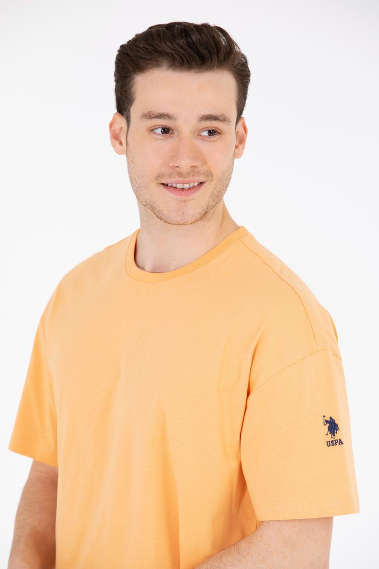 Erkek Kavun Oversize Bisiklet Yaka Tişört - 50264917128