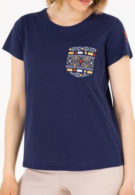 Kadın Lacivert Bisiklet Yaka Tişört - 50271647008