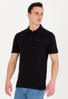 Erkek Siyah Basic Polo Yaka Tişört - 50264892018