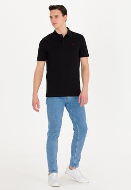Erkek Siyah Basic Polo Yaka Tişört - 50264892018