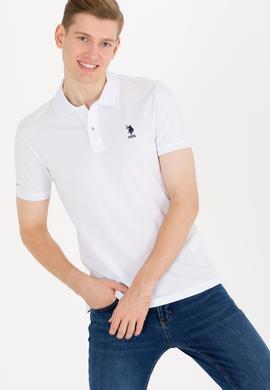 Erkek Beyaz Basic Polo Yaka Tişört - 50263238058