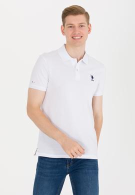 Erkek Beyaz Basic Polo Yaka Tişört - 50263238058