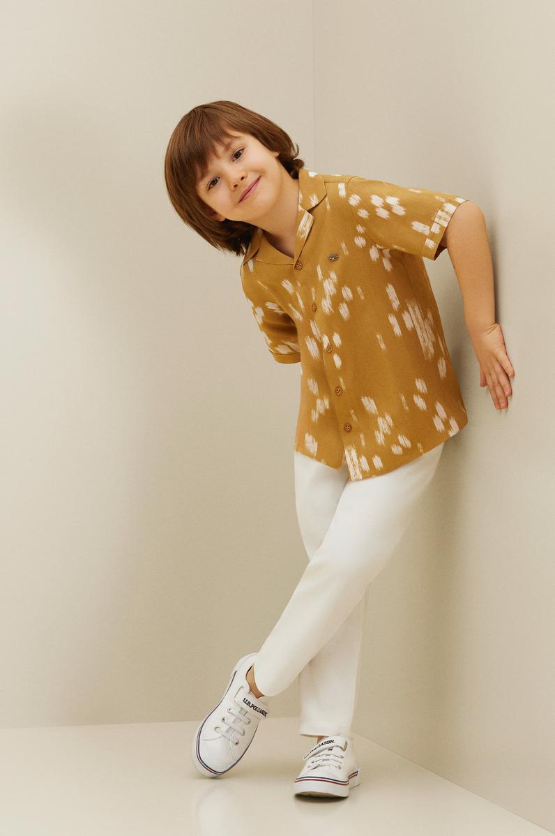 Erkek Çocuk Beyaz Kanvas Pantolon