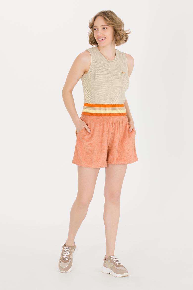 Kadın Pudra Örme Şort - 50263977041