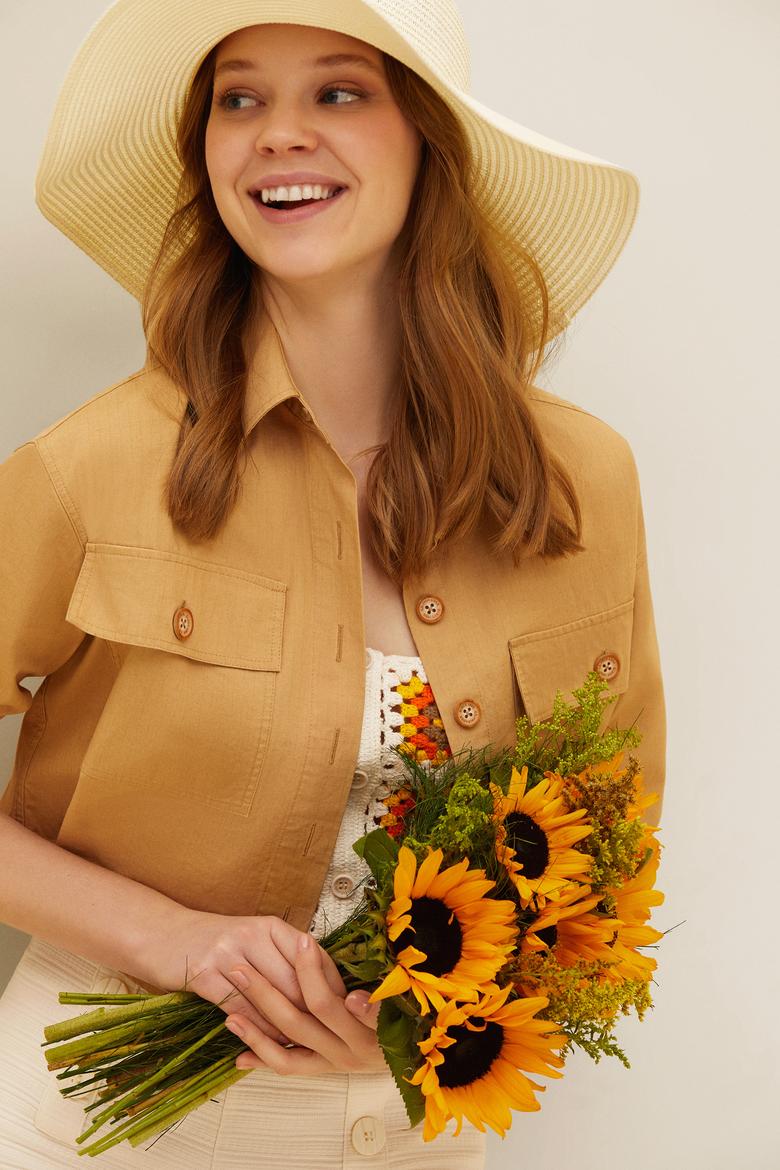 Kadın Camel Uzun Kollu Gömlek