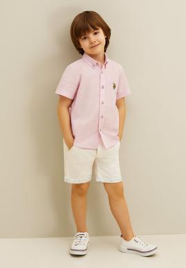 Erkek Çocuk Beyaz Dokuma Şort