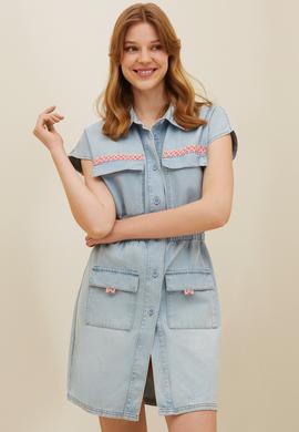 Kadın Mavi Jean Elbise - 50263052005
