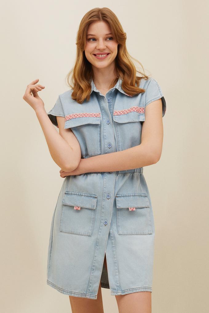 Kadın Mavi Jean Elbise