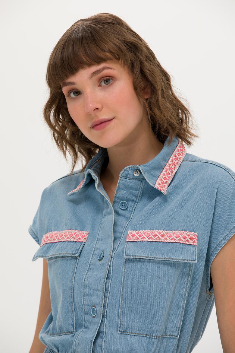 Kadın Mavi Jean Elbise - 50263052005