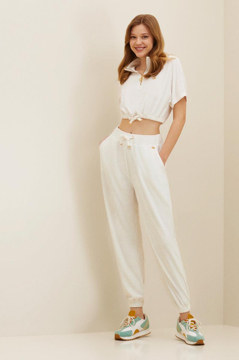 Kadın Ekru Jogger Eşofman Altı