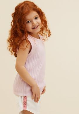 Çocuk Manolya Bisiklet Yaka Kolsuz Tişört - 50263692022