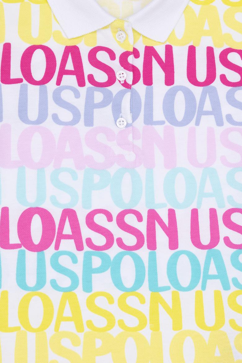 Kız Çocuk Beyaz Polo Yaka Tişört - 50263465010