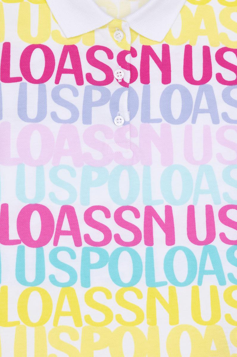 Kız Çocuk Beyaz Polo Yaka Tişört