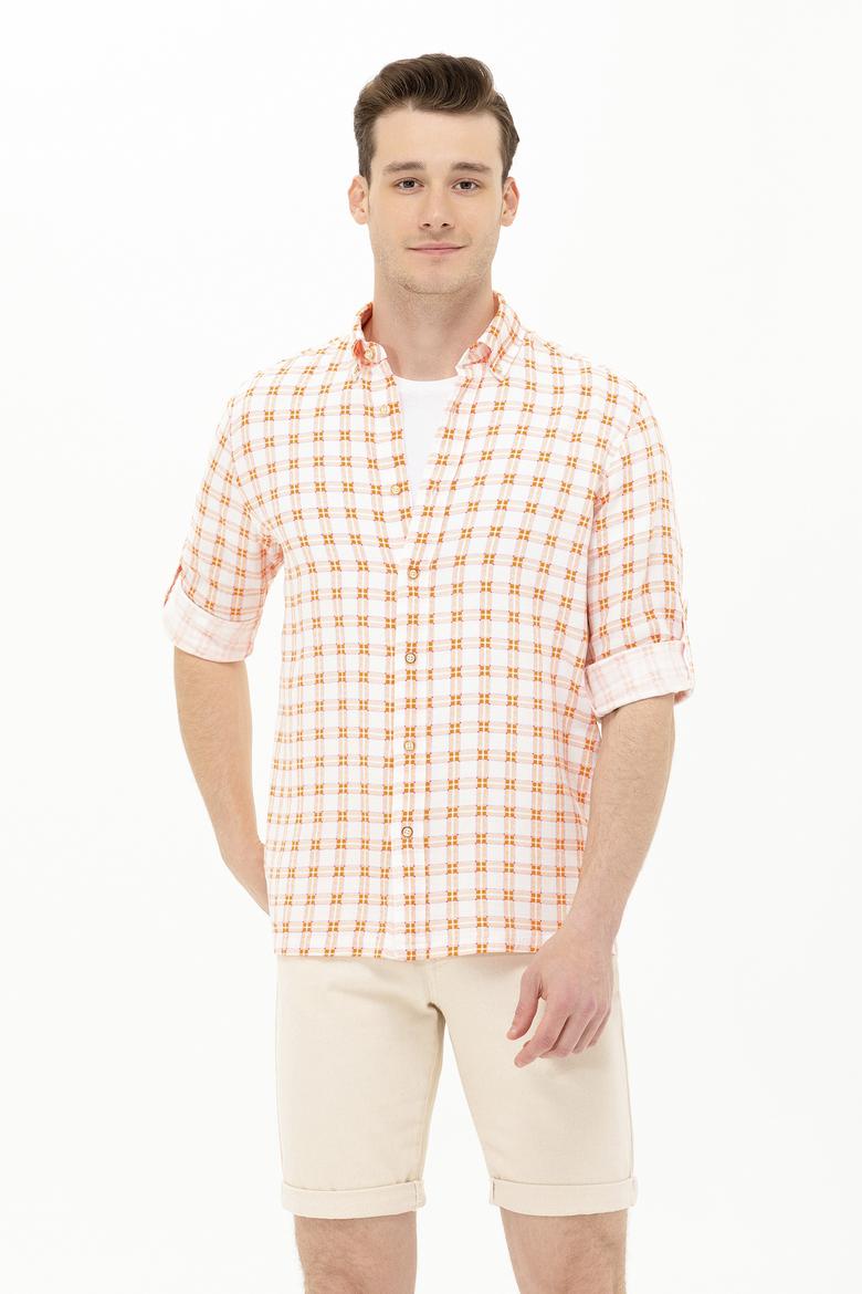 Erkek Kareli Kiremit Gömlek - 50263337023