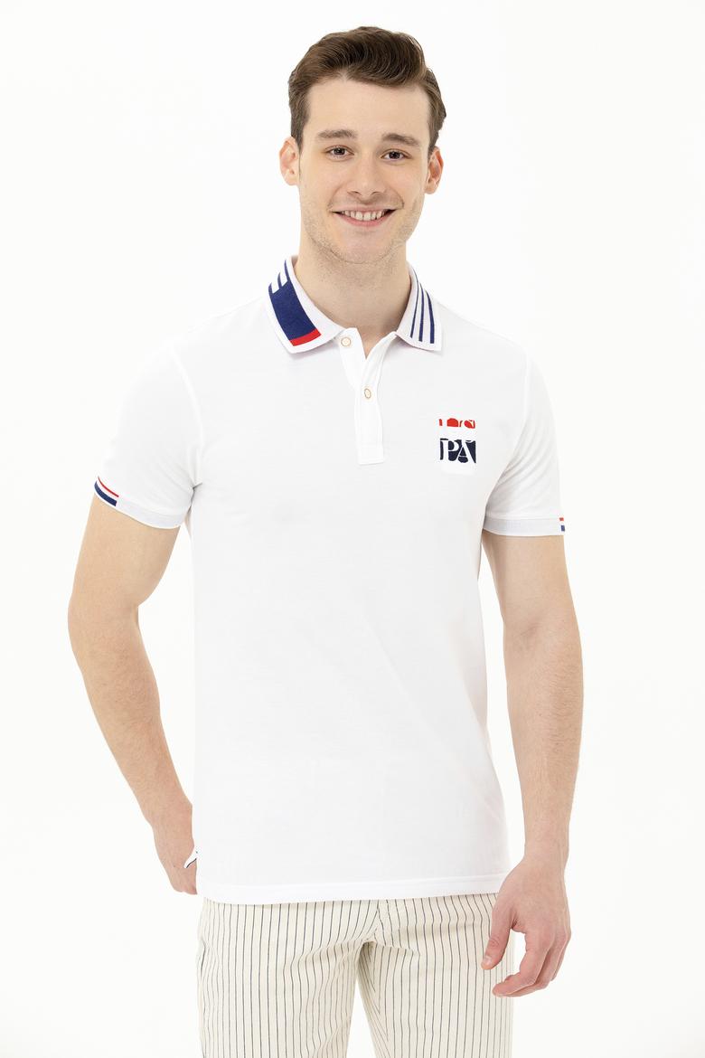 Erkek Beyaz Polo Yaka Tişört - 50263389023