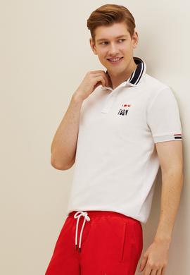 Erkek Beyaz Polo Yaka Tişört - 50263389023